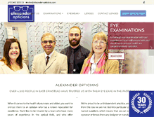 Tablet Screenshot of alexander-opticians.com